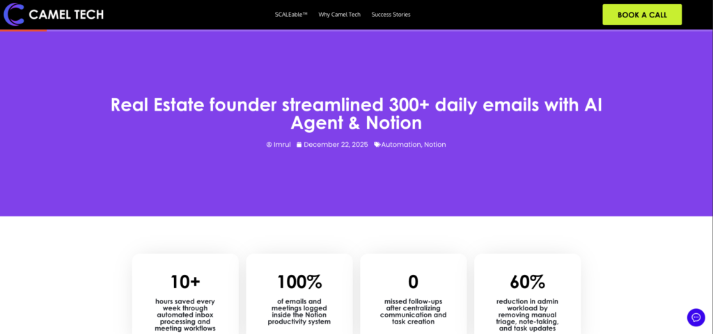 Real Estate founder streamlined 300+ daily emails with AI Agent & Notion