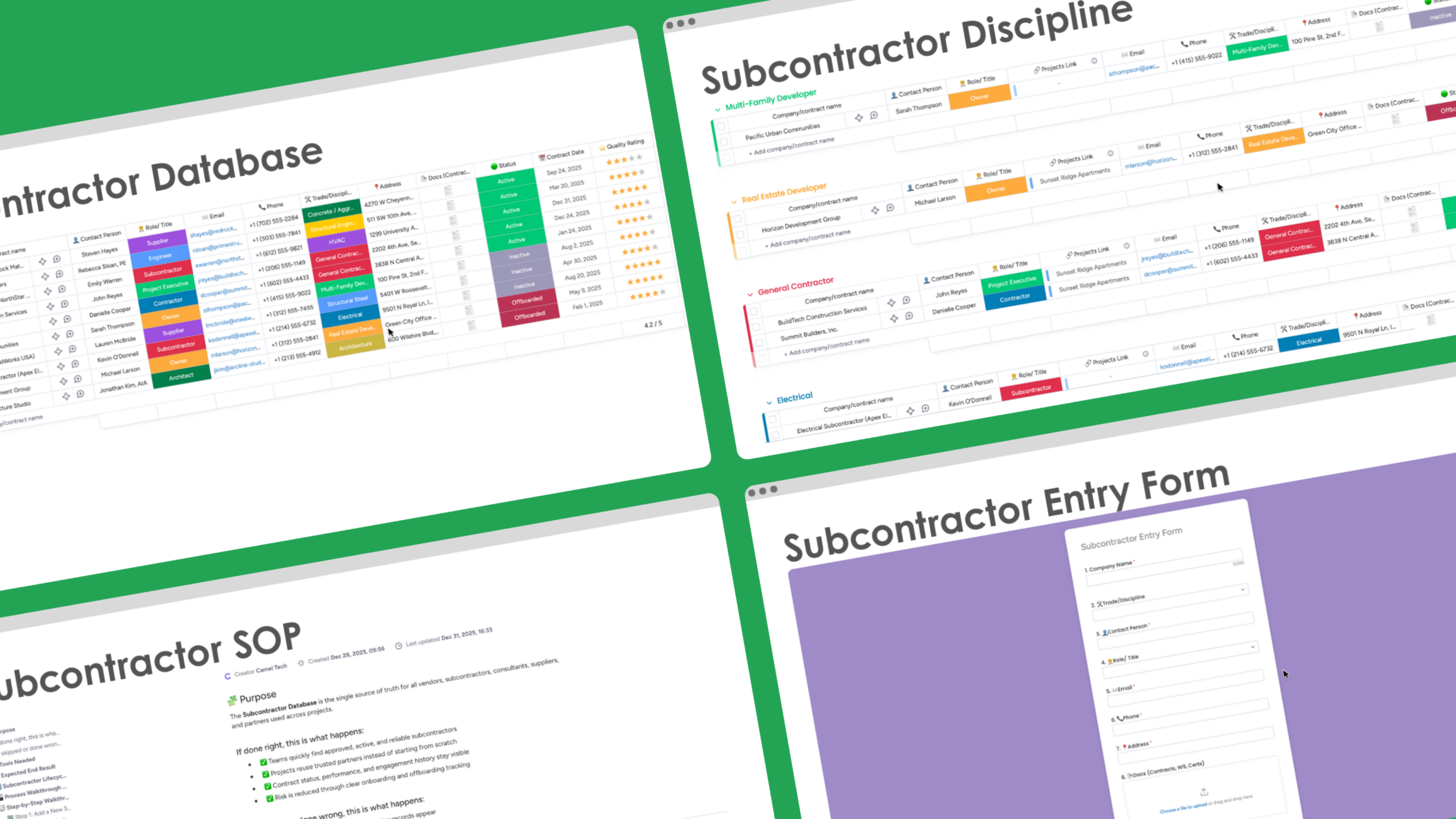 Subcontractors & Vendors