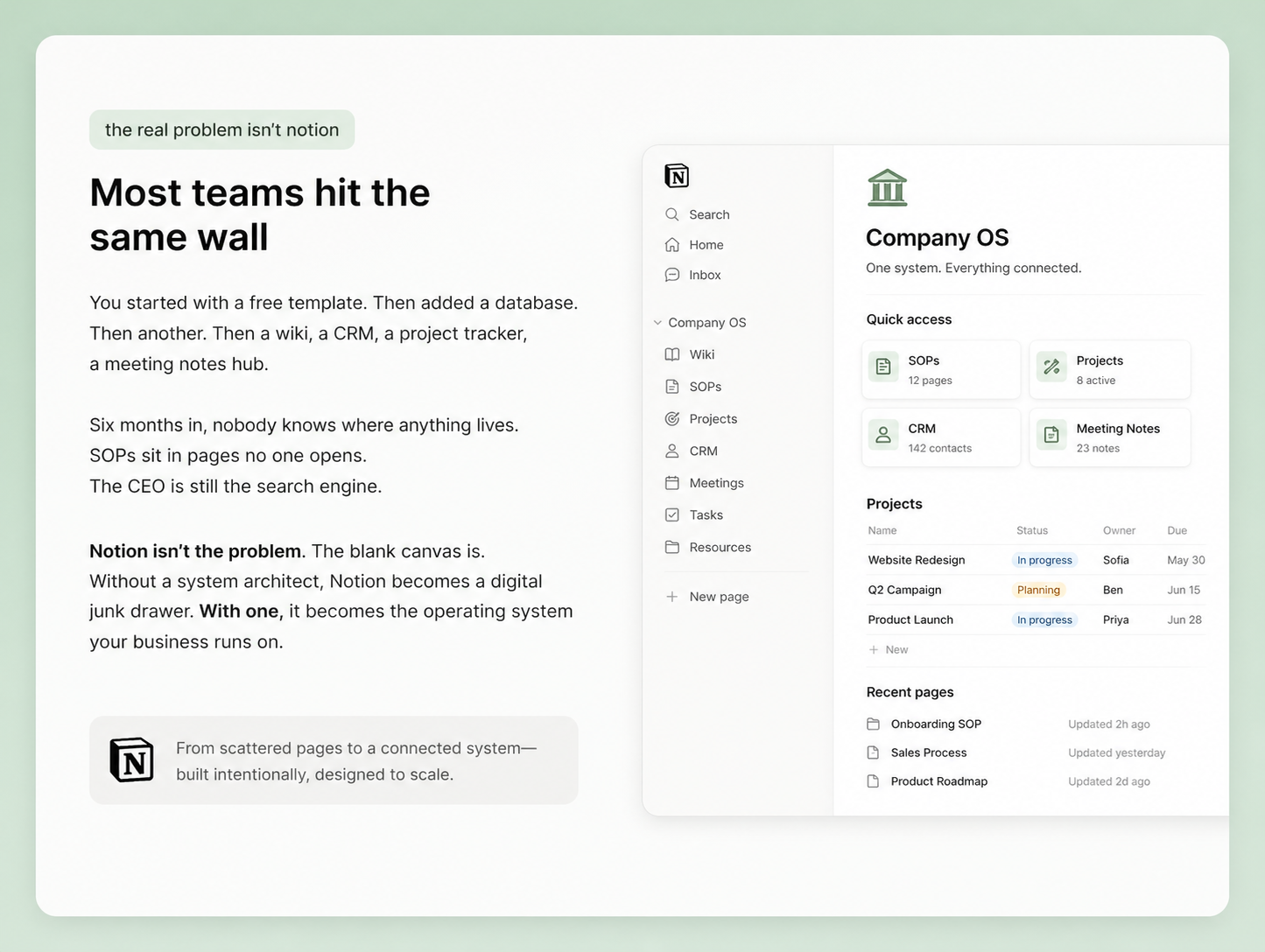 Streamlined team management with Notion OS